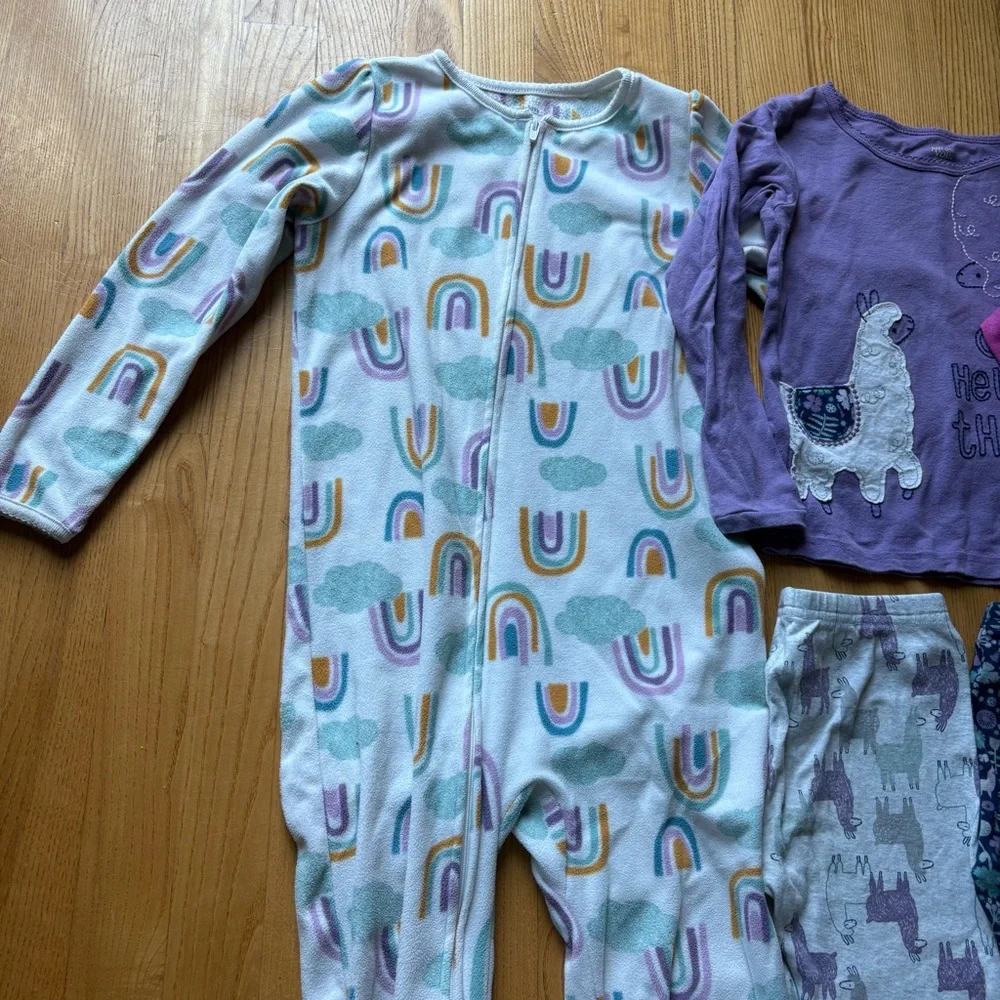 14 Piece Girls Pajamas Sets 2 Pc Lot Sizes 4T 4 5 5T XS Small Fall Spring Winter